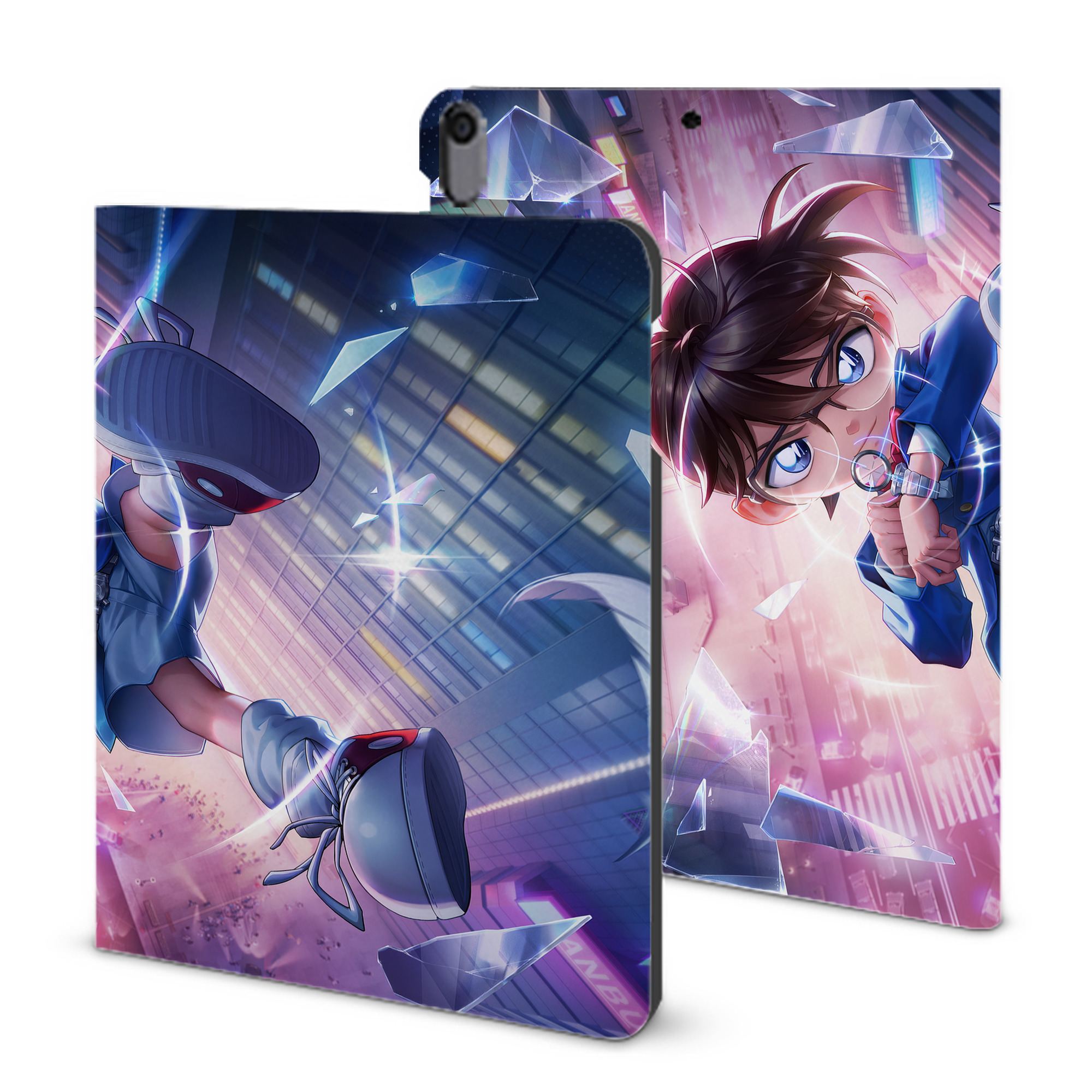 （画像用） 名探偵コナン Detective Conan IPad ケース ブック型 PUレザー TPU 耐衝撃 軽量 薄型 ペン収納なし 全面保護 IPad 各モデル対応